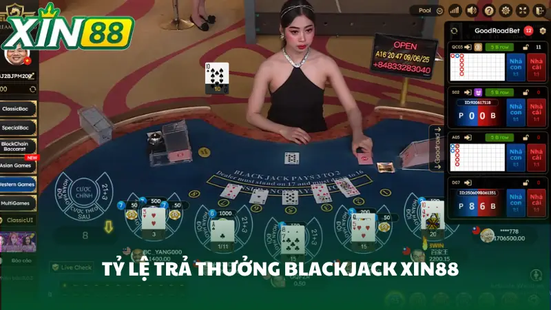 Tỷ lệ trả thưởng blackjack Xin88